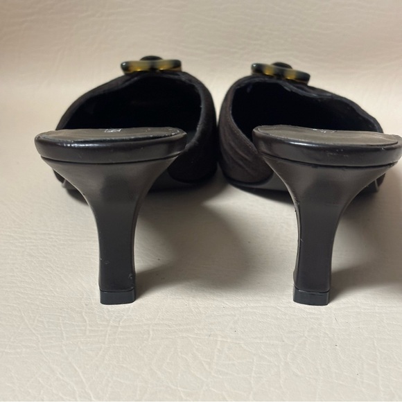 East 5th Womens Leather Slip-On Grace  Mule Heels Square Toe Size 7.5 - Picture 5 of 7